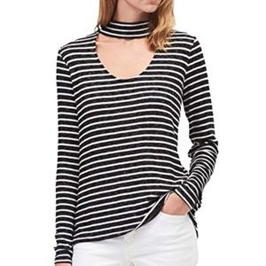 Calvin Klein Jeans Ribbed Knit Choker Top Grey M